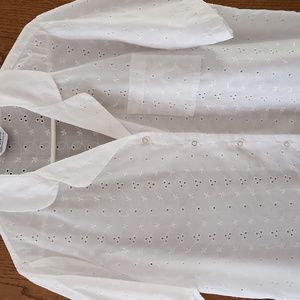Misses vintage Lady Blair eyelet blouse - appr SZ 18 - bust 44"